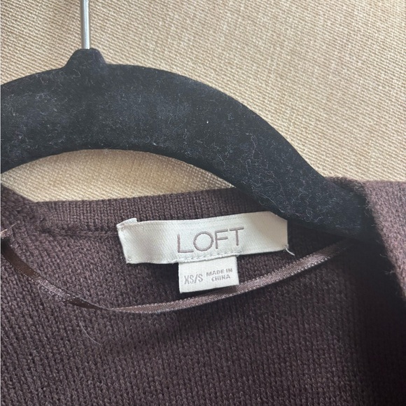 LOFT Chocolate Open Front Cardigan - Picture 2 of 2